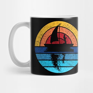 Fishing Outdoors Retro Sunset Design Mug